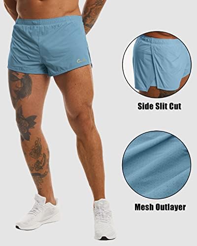 O ouber masculino shorts de corrida com liner 2 '' shorts de treino