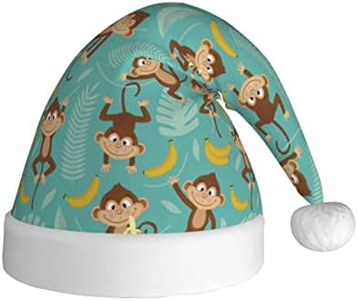 Monkey Tropical Banana Palm Trees Hat Christmas Hat Unisisex Decorações de Natal para Festas Festivas de Festas