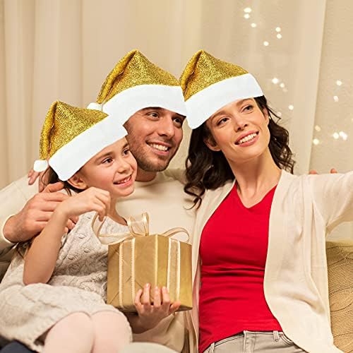 Ocharzy Papai Noel com lantejoulas 4 pacotes chapéu de Natal Papai Noel Hats de lantejoulas para adultos Chapéus