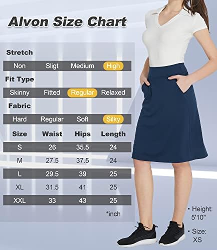 Alvon Modest Golf Saias para mulheres com bolsos shorts Skorts