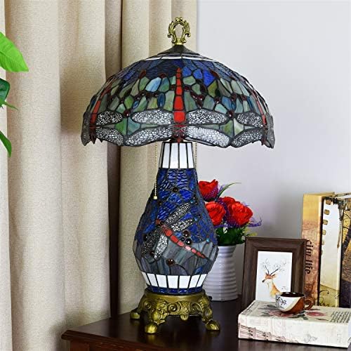 Tiffany Style manchado lâmpada de mesa de vidro 40 cm de manchado lâmpada de mesa de vidro criativo Dragonfly