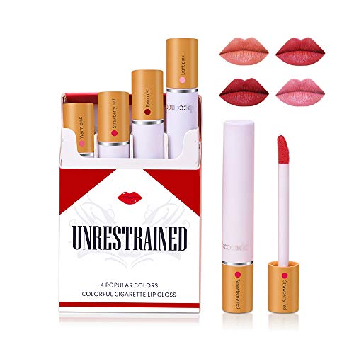 IBCCCCNDC 4 PCS Conjunto de pacote de bastões de lábios de cigarro, nus personalizados de cor dos lábios