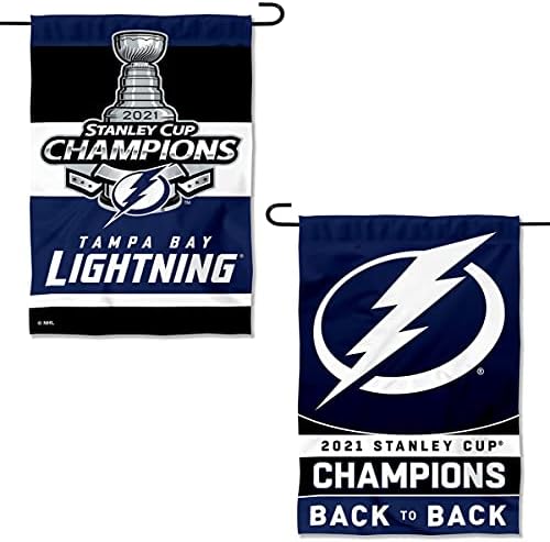 Tampa Bay Lightning Stanley Cup 2021 Campeões Banner de jardim de dupla face