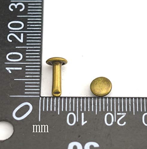Wuuycoky bronze bronze tampa dupla fruta de couro tubular pregos de metal tampa 5 mm e pacote de 5 mm de