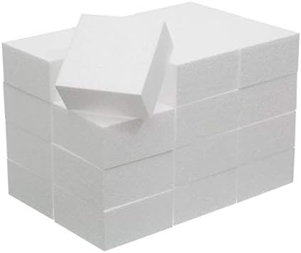 Crafare 24pcs Bloco de espuma artesanal Blocks de poliestireno 4x4x2 para artes e ofícios, esculturas