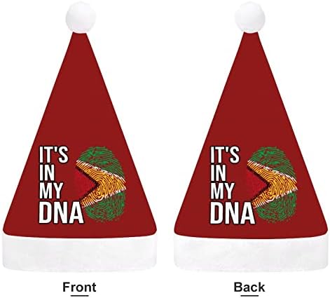 Está na minha bandeira da Guiana de DNA chapéu de Natal para adultos unissex Comfort Classic Xmas