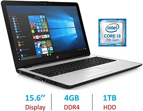 HP Premium de 15,6 polegadas HD-Backlit Laptop PC, Intel Dual Core i3-7100U PROCESSOR 2.4GHZ, 4 GB DDR4