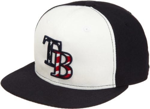 MLB Tampa Bay Rays 2011 Stars and Stripes 59Fifty Cap, White/Navy, 7 1/4