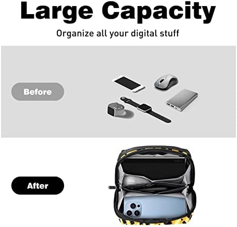 Bolsa de bolsas portáteis de organizações eletrônicas abstrato de tigre de viagem para discos rígidos para discos
