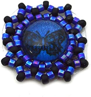 Designs com miçangas de Megan Butterfly bindi azul escuro e preto Bruxa do terceiro olho Jóias de jóias