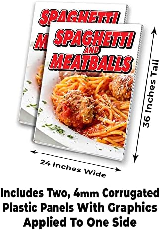 Spaghetti e almôndegas painel de plástico corrugado de 4 mm, gráficos aplicados a 1 lado