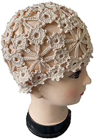 AllDecor Handmade Knit Cutout Floral Floranie Hat for Women Cotchet Crochet Hollow Cinvent Cap