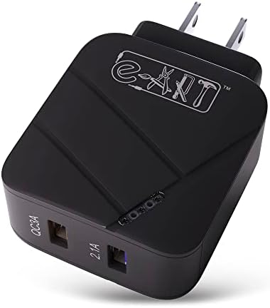 carregador de parede USB E-ART 28W Porta dupla QC3.0 AMPS Bloco de carregamento rápido com indicador de LED,