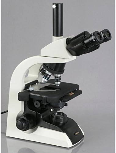 Microscópio de composto trinocular profissional T650C T650C, ampliação 40x-2500x, oculares de campo largo WF10X e WF25X, Objetivos do Plano Infinito, Brightfield, ABBE Condenser, estágio mecânico de camada dupla