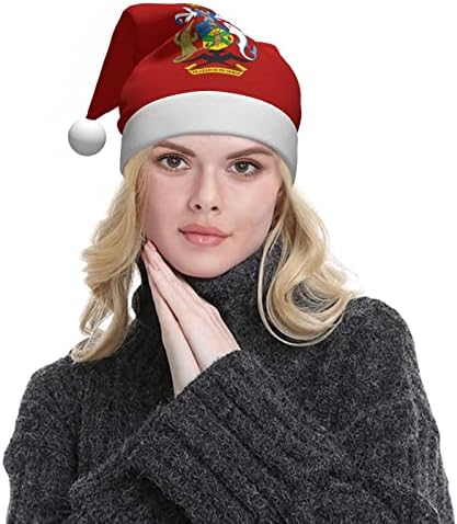 Brasão de armas Zaltas das Ilhas Salomão Chapéu de Natal para adultos Soft confortável Chapéus de Papai Noel para