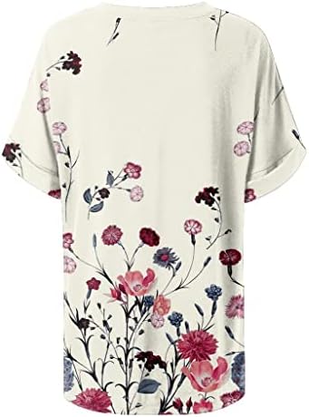 Tamas de verão casuais de impressão feminina Tamas curtas Vilhas de camiseta solta Camisa Blusa de túnica