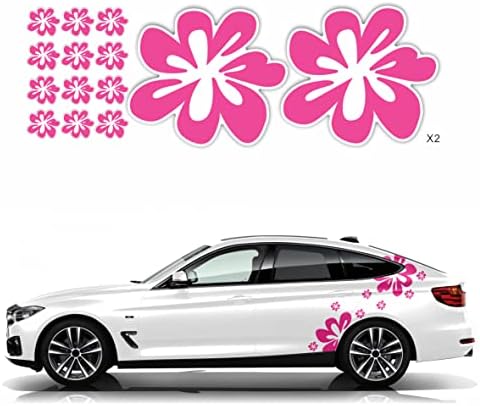 Decalques de carro de flor rosa H2 Decalques de carro Kawaii | Filme transparente, adequado para