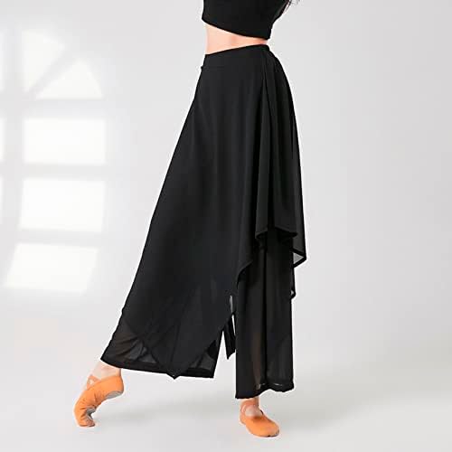 Ethkia calça cortada para mulheres casuais petite calças casuais calças de dança clássica calças longas de