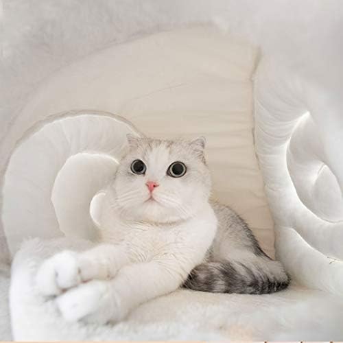 Yczdg pequeno caracol gatos macios ninhada mais veludo gatos de inverno casa, semi-fechada grossa e confortável