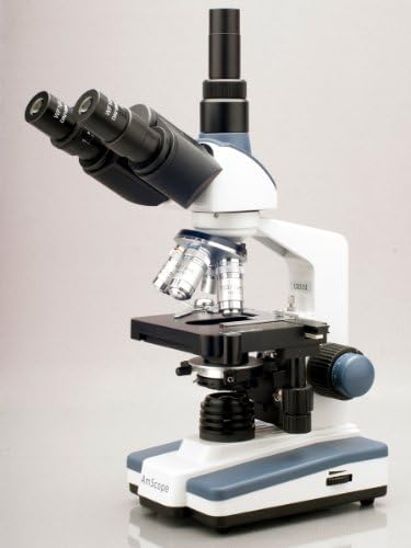 AmScope T120B-8M Digital Professional Siedentopf Trinocular Compound Microscope, 40X-2000X Magnification, WF10x
