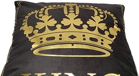 FashionDavid 2 Pack Gold Black King+Queen Bronzing Flanette Square Decorative Crown Troads Conhas