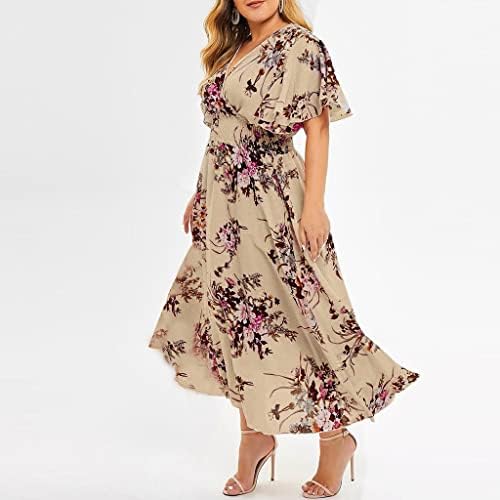 Vestido de verão para mulheres 2023 plus size ladies damas floral decote em Vido casual de decote em V Floral #1