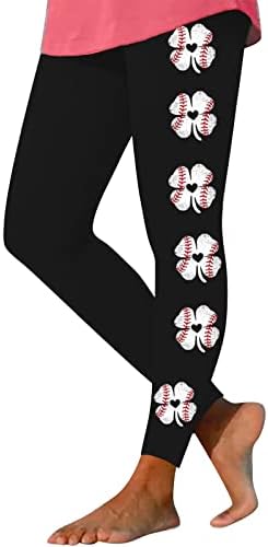 Leggings de ioga de treino de padrões de beisebol para mulheres perneiras de cintura alta