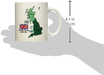 3drose Mug_165731_1 Bandeira e mapa do Reino Unido da Grã-Bretanha e caneca de cerâmica da Irlanda