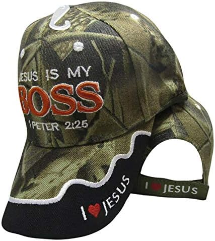 Ventos comerciais Cristo Cristão Jesus é meu chefe 1 Pedro 2:25 Camo bordado Cap cap825 chapéu