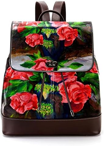 Mochila de viagem VBFOFBV, mochila de laptop para homens, mochila de moda, pintura a óleo Red Rose Flower