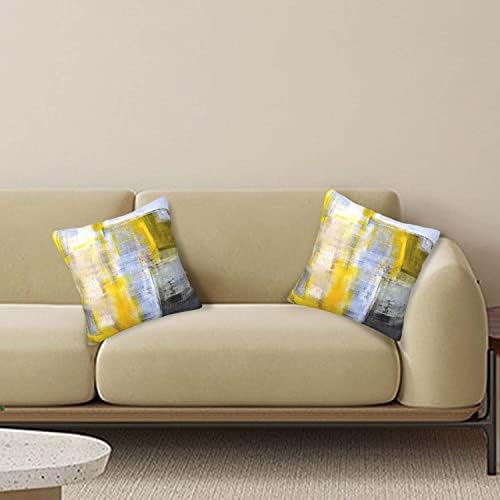 Tampa de travesseiro decorativo Gelyijix, amarelo cinza abstrato, conjunto de 2.18x18 polegadas, travesseiro