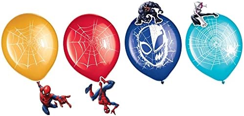 Kit de decoração de balões de látex do Homem -Aranha variado - 12 polegadas - pacote de 6