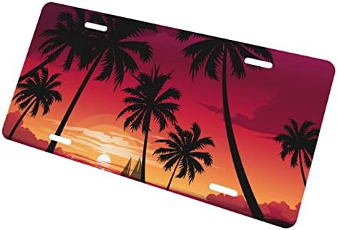 Palm Tree Trepical Island Placa do sol da ilha tropical Placa da frente decorativa Placa de