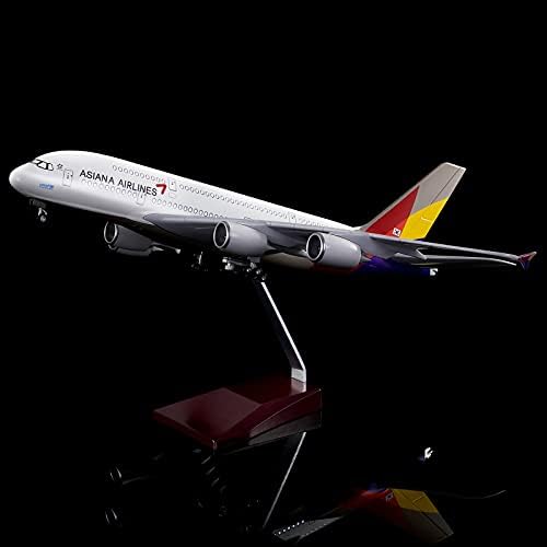 24 horas de 18 ”1: 130 modelos de avião em escala Asiana Airlines Airbus 380 Kits de modelos de planos de metal
