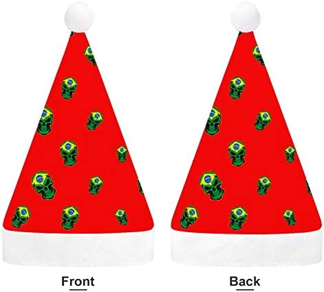 Chaveiro de bandeira do Brasil Chapéu de Natal Engraçado Papai Noel Chapé