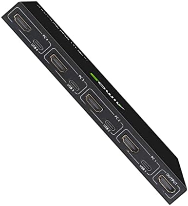 Teckeen Metal Caso 4 Input1 Saída KVM Switch HDMI Comutador de tela Compatível com o teclado compartilhado e