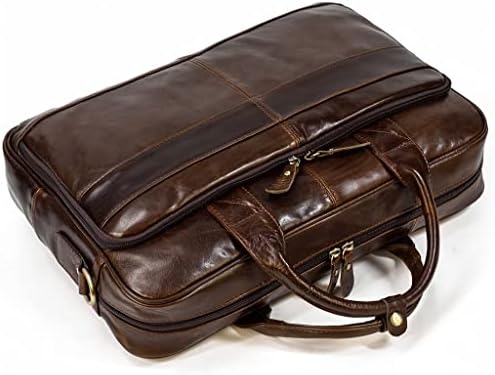 Bolsa de negócios de couro masculino adkhf de 15,6 bolsa de couro de couro para laptop