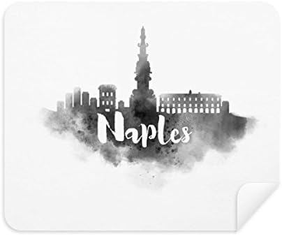 Naples Itália Landmark City Pintura de limpeza de pano de pano limpador 2pcs Camurça tecido