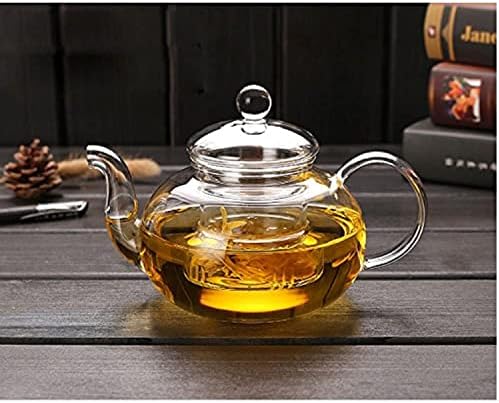 Bule de chá de vidro de 1000 ml com infusor, bule com filtro para chá solto, vasta de chá de vidro pode ser