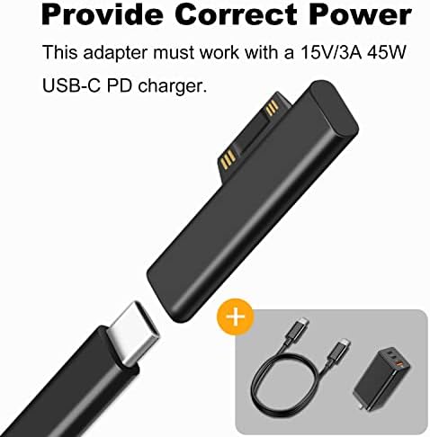AREME Surface Connect ao adaptador magnético USB-C, o conector de carregamento do tipo C funciona com 15V/3A