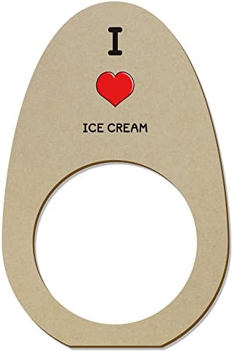 Azeeda 5 x 'I Love Ice Cream' Ringos/suportes de guardanapo de madeira