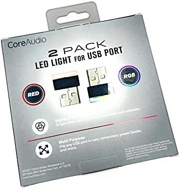 Coreaudio 2 pacote luz LED para porta USB RGB Light Light Light Usb Porta Luz de luz LED LUZES