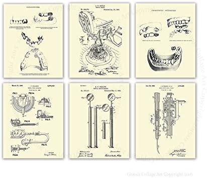 Gnose Picture Archive Dentista Decoração de escritório Conjunto de 6 odontologia impressa patentes_dental_crm6a