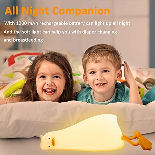 Luz noturna de pato para crianças, lazer fofo de lâmpada de pato para berçário, abdomínio+SIL, controle