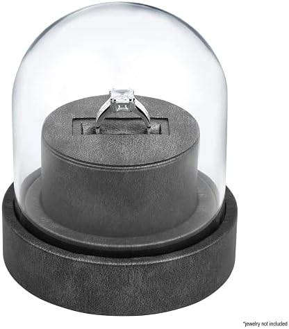 Caixa de anel de cúpula de vidro nobre - caixa de anel de noivado exclusiva para anel de proposta, aniversário,