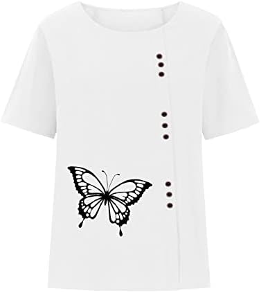 2023 Camisetas de Entrenamiento Mujer BLUSA manga corta cuello redondo camiseta holgada lino y algodón