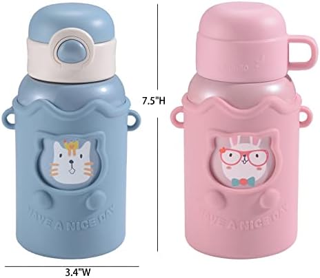 17 oz crianças garrafas de água isoladas com manga - BPA Garrafa de água motivacional de aço inoxidável à prova