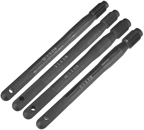 X Autohaux 8pcs Cabides de aço de aço preto Pino de alinhamento Tool Tool M12X1.5 M12X1.25 M14X1.5 M14X1.25