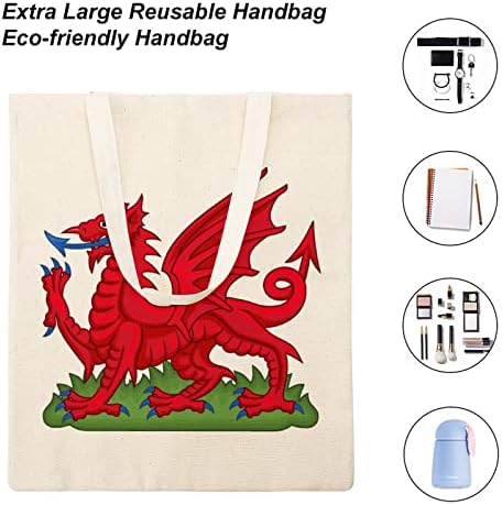 Bandeira do dragão galês Bolsa de sacola leve reutilizável compras de compras de compras de compras