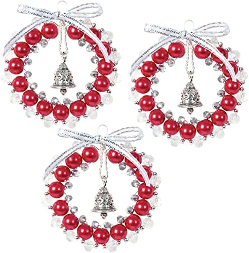Solid Oak Christmas Informado Cyrstal Ornament Kit Bell Greats Red/White/Silver Faz 3 -NCHBOK-032